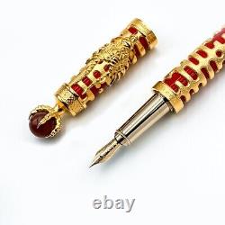 Stylo plume S. T. Dupont édition limitée 88 Zodiac Dragon Rouge 18K