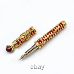 Stylo plume S. T. Dupont édition limitée 88 Zodiac Dragon Rouge 18K