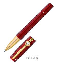 Stylo roller S.T. Dupont Line D Iron Man rouge en édition limitée, motif nid d’abeille – rare