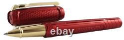 Stylo roller S.T. Dupont Line D Iron Man rouge en édition limitée, motif nid d’abeille – rare